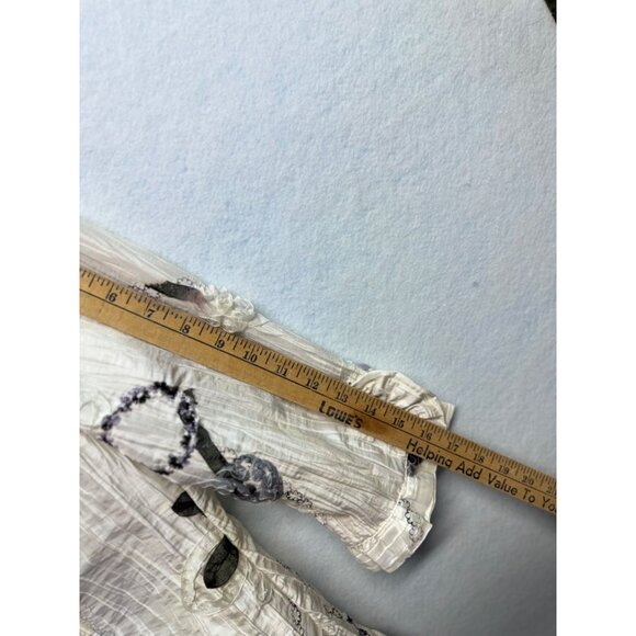 Vintage Carina Ruffle Blouse Abstract Floral Long Sleeve Size Small - Picture 6 of 9